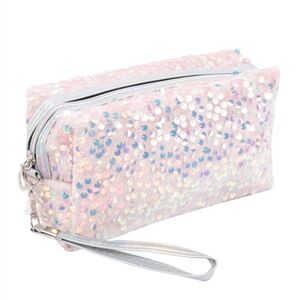Pink Sequin Glitter Cosmetic Pouch/Bag